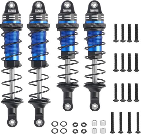 RC Car Shock, daitoku Shock Absorber Front & Rear for 1/10 Traxxas Slash 2WD/4X4 Hoss Rustler 4X4 VXL Bandit Nitro Stampede Replacement of 5862 - Blue in Kuwait