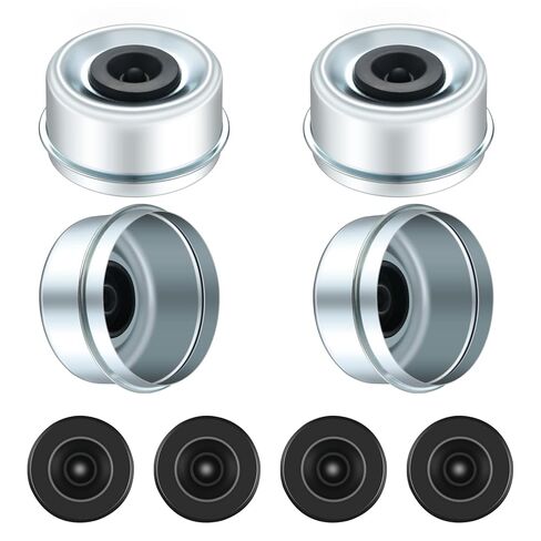 CZC AUTO 4 Pack 2.72" Trailer Hub Dust Caps Trailer Axle Wheel Hubs for 7000–8000 lb Trailer hubs, EZ Lube Camper Bearing Dust Caps with 4 Replacement Rubber Plug in Kuwait