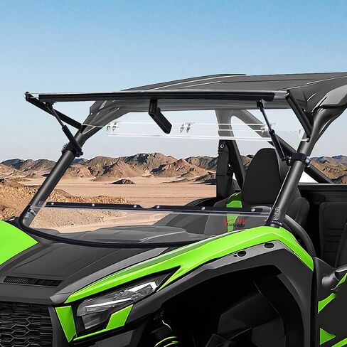 StarknightMT Teryx KRX 1000 زجاج أمامي قابل للطي 2 في 1 مقاوم للخدش متوافق مع Kawasaki Teryx KRX 1000 2020-2026 نافذة شفافة مقاومة للماء شديدة التحمل تستخدم مع ملحقات السقف in Saudi Arabia