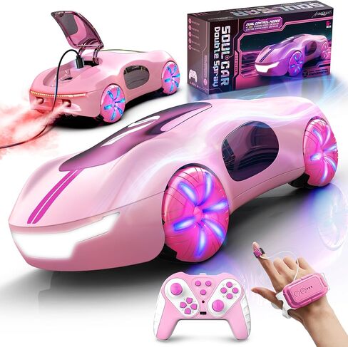 AEROQUEST Gesture Sensing Remote Control Car, Drift RC Stunt Car with Light Spray & Sound, 2.4GHz Hobby RC Cars Toy for Kids, 360° Rotate Sports Car, Birthday Gifts for Boys Girls 6-12 (Blue) in Saudi Arabia