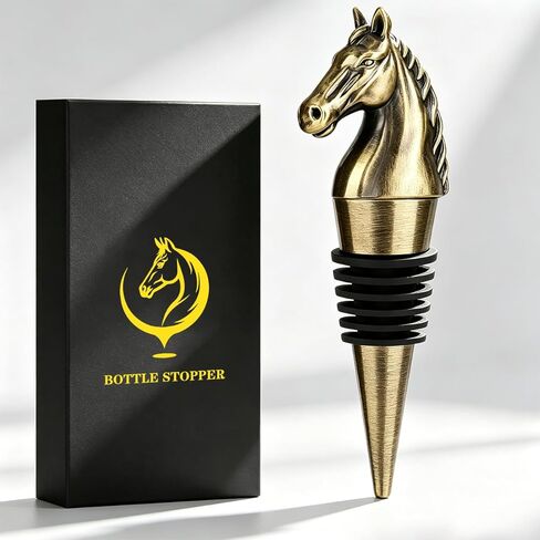 Horse Head Wine Stopper, Horse Wine Gifts Birthday Gifts for Men Women, Bottle Stoppers for Wine Champagne, Bronze with Gift Box in Saudi Arabia