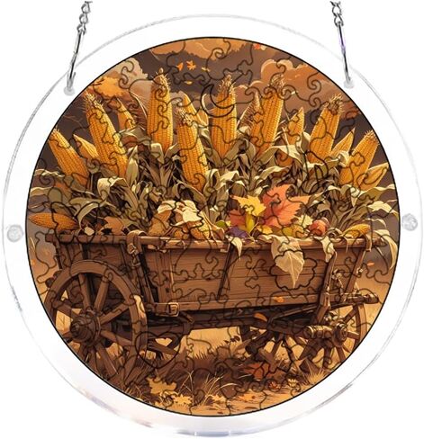 7.4in 83Pcs Handmade Craft Suncatcher Kit Autumn Harvest Festival Relax Handmade Gift for Family and Friends in Kuwait