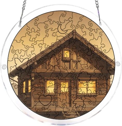 7.4in 83Pcs Handmade Craft Suncatcher Kit Cozy Mountain Cabin Relax Handmade Gift for Family and Friends in Kuwait