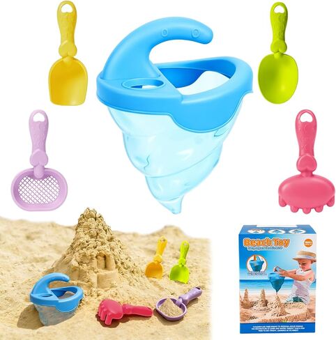 YUTONG Beach Toys for Kids, 5Pcs Sand Spilling Funnel,Set with Shovel Rake Siftersand Spoon,Outdoor Sandbox Toys for Toddlers Age 3+, Pool, Backyard and Summer Beach Activitie in Kuwait