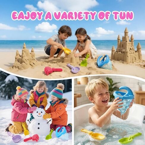 YUTONG Beach Toys for Kids, 5Pcs Sand Spilling Funnel,Set with Shovel Rake Siftersand Spoon,Outdoor Sandbox Toys for Toddlers Age 3+, Pool, Backyard and Summer Beach Activitie in Kuwait