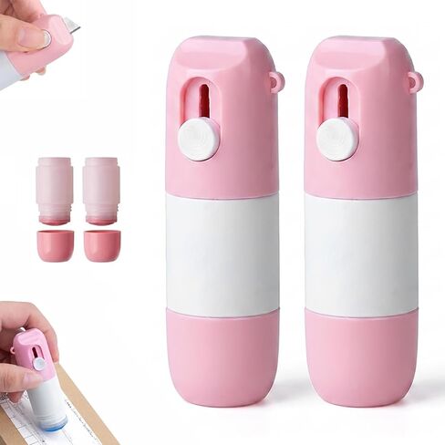 2-in-1 Thermal Paper Eraser Pen & Box Cutter with 10ml Refill, Water-Based Thermal Ink Remover for Package Labels, Bills & Receipts, Privacy Protection Tool Against Identity Theft (all color) in Kuwait