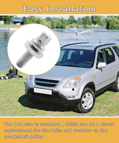 90017-PCX-013 Pulley Bolt and Washer Fits for Honda Accord 2003-2024,for Civic 2002-2023,for CRV 2002-2024,Acura K Series K24 K20 K20A K20A2 K20Z K24A,Replaces 90017-RNA-A01 in Kuwait
