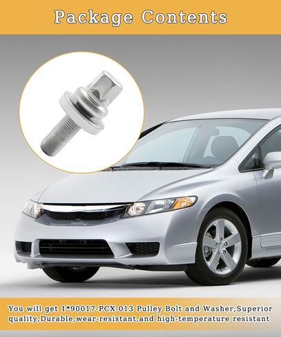 90017-PCX-013 Pulley Bolt and Washer Fits for Honda Accord 2003-2024,for Civic 2002-2023,for CRV 2002-2024,Acura K Series K24 K20 K20A K20A2 K20Z K24A,Replaces 90017-RNA-A01 in Kuwait