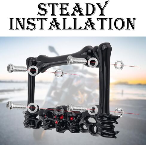 2026 New Cool Skull Motorcycle License Plate Frame,Heavy Duty Motorcycle License Plate Holder Kit Includes Screws,Nuts,Caps,Motorcycles Plates Frame Fits 7x4 Inch Standard Plates in Kuwait