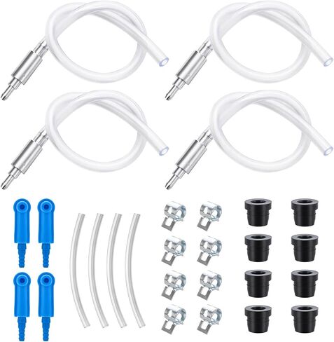 4 Pack Brake Bleeder Hose Kit with One Way Check Valve - Universal Brake Fluid Bleeder Hose, One-Way Valve Prevents Air Backflow for Car Motorcycle Hydraulic Brake Bleeding Tool in Kuwait