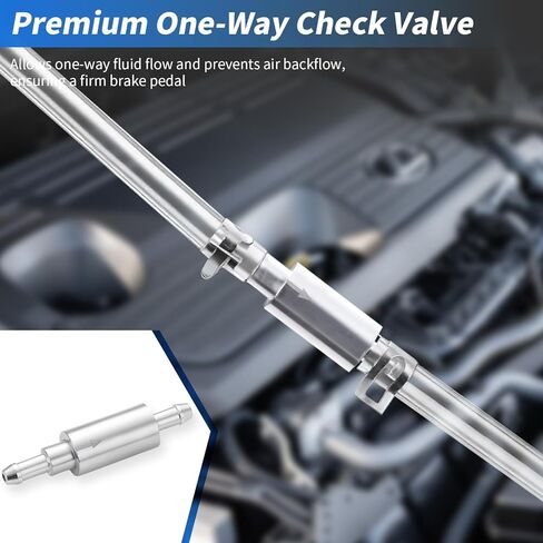 4 Pack Brake Bleeder Hose Kit with One Way Check Valve - Universal Brake Fluid Bleeder Hose, One-Way Valve Prevents Air Backflow for Car Motorcycle Hydraulic Brake Bleeding Tool in Kuwait