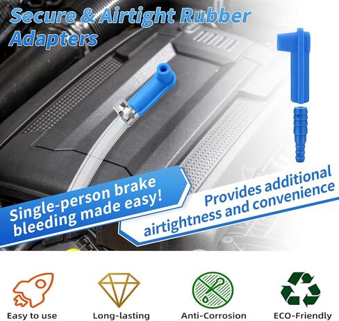 4 Pack Brake Bleeder Hose Kit with One Way Check Valve - Universal Brake Fluid Bleeder Hose, One-Way Valve Prevents Air Backflow for Car Motorcycle Hydraulic Brake Bleeding Tool in Kuwait