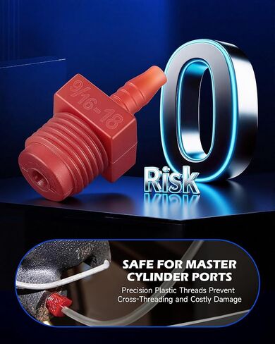 Orion Motor Tech Master Cylinder Bleeder Kit Compatible with 14151, 31pc Complete Brake Bleeder Tool Kit with SAE & Metric Fittings, 22 in Clear Hose, Clips and PTFE Tape, Universal Fit in Kuwait