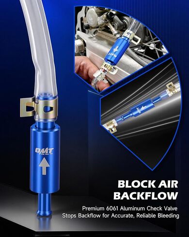 Orion Motor Tech 1 Pair Brake Bleeder Hose, 9pc One Way Check Valve Brake Bleeder Hose Set, Flexible PU Tubing with Steel Clamps & Dust Caps Universal for Cars and Motorcycles in Kuwait