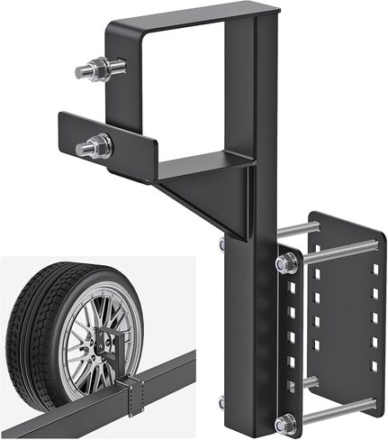 SELEWARE Heavy Duty Trailer Spare Tire Carrier, Bolt-On Steel Spare Tire Mount Bracket for 15" & 16" Wheels, Fits Utility, Camper, RV Trailers (Tongue Under 6"x4"), Holds Up to 160 LBS in Kuwait