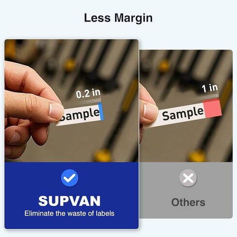 SUPVAN E12 Bluetooth Label Maker Machine with 4 Tapes, Support Keyboard & App with 30+ Fonts and 660+ Icons, Rechargeable Inkless Labeler for Office, Home, Kitchen, School, Organization, White in Kuwait