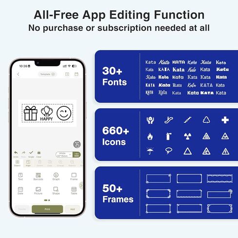 SUPVAN E12 Bluetooth Label Maker Machine with 4 Tapes, Support Keyboard & App with 30+ Fonts and 660+ Icons, Rechargeable Inkless Labeler for Office, Home, Kitchen, School, Organization, White in Kuwait