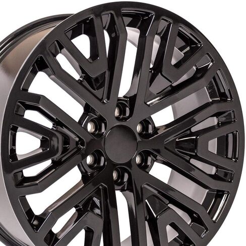 OE Wheels CV37 22 Inch Rims Fit Sierra 1500 Style 6x139.7 22x9 Gloss Black - Hollander 5906 (Set of 4) in Kuwait