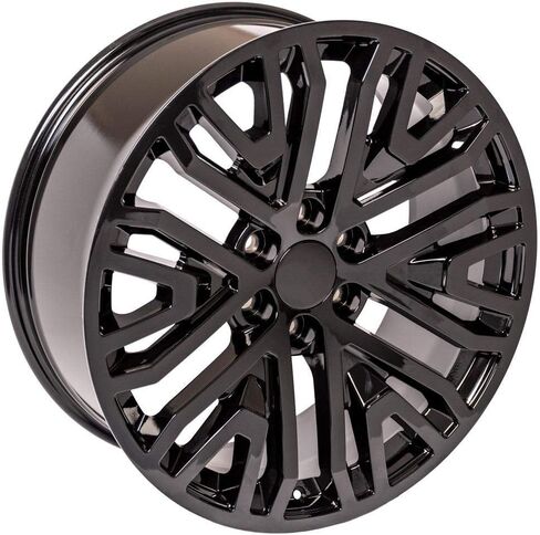 OE Wheels CV37 22 Inch Rims Fit Sierra 1500 Style 6x139.7 22x9 Gloss Black - Hollander 5906 (Set of 4) in Kuwait