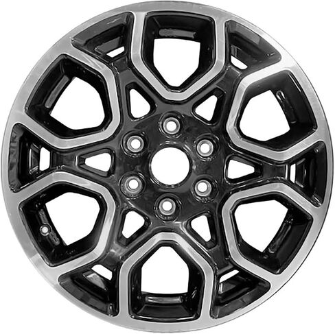 5 عجلات سوداء لامعة بأضلاع عنكبوتية ذات وجه آلي مقاس 18 × 8.5 عجلة مصنع من السبائك - تمت استعادتها إلى OEM | حافة ألمنيوم | عجلة الأسهم البديلة | متوافق مع بيك اب فورد F-150 2021-2025 in Kuwait
