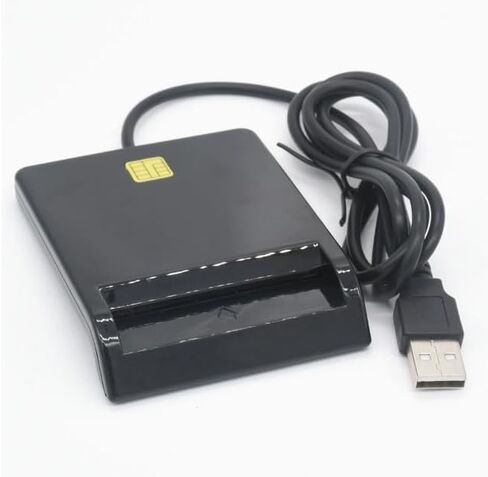 USB 2.0 Smart Card Reader, Contact IC Card Reader for CAC, DNI, ATM, SIM and Tax Filing Cards, Portable USB Smart Card Reader for Online Banking, eID Authentication, Tax Control and Access Login in Kuwait