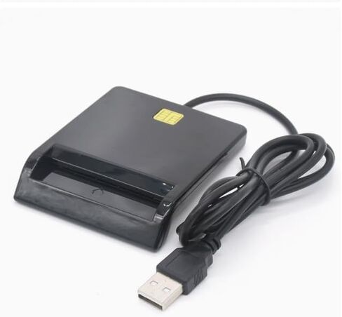 USB 2.0 Smart Card Reader, Contact IC Card Reader for CAC, DNI, ATM, SIM and Tax Filing Cards, Portable USB Smart Card Reader for Online Banking, eID Authentication, Tax Control and Access Login in Kuwait