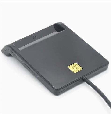 USB 2.0 Smart Card Reader, Contact IC Card Reader for CAC, DNI, ATM, SIM and Tax Filing Cards, Portable USB Smart Card Reader for Online Banking, eID Authentication, Tax Control and Access Login in Kuwait