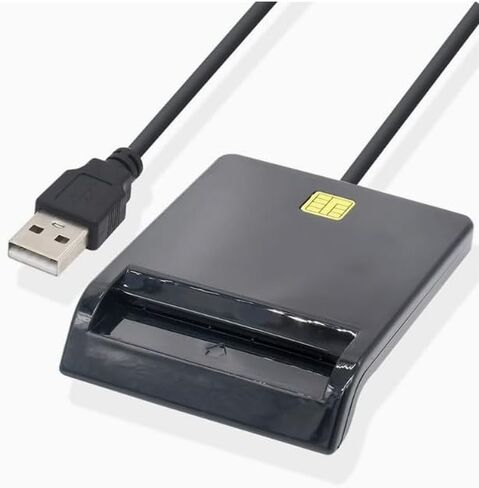 USB 2.0 Smart Card Reader, Contact IC Card Reader for CAC, DNI, ATM, SIM and Tax Filing Cards, Portable USB Smart Card Reader for Online Banking, eID Authentication, Tax Control and Access Login in Kuwait