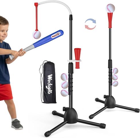 Wedopro Steel Baseball Batting Tee for Kids 3-12 - Beginner Training T-Ball Set for Toddlers Outdoor & Backyard - Adjustable Height 25"-40" - 3X Stability Hitting - Birthday Gifts for Boys Girls in Kuwait