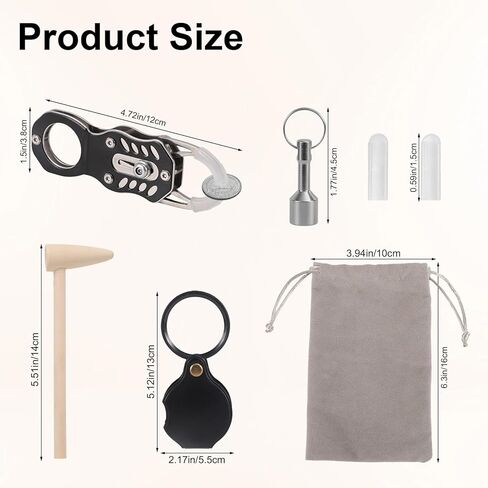 Coin Ping Tester Kit, Portable Pinger Coin Tester Gold and Silver Coins Size Comparison Verification Tool Sound Resonance Testing for Collectors in Kuwait