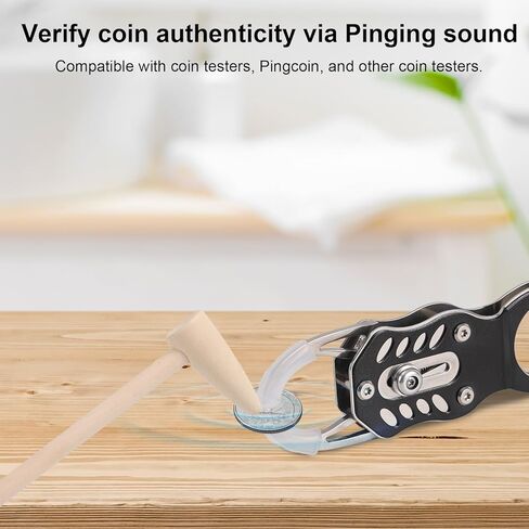 Coin Ping Tester Kit, Portable Pinger Coin Tester Gold and Silver Coins Size Comparison Verification Tool Sound Resonance Testing for Collectors in Kuwait
