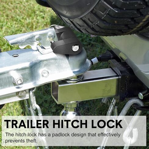 Chumia 4 Pcs Trailer Hitch Lock with Keys Dia 1/4 Inch 3/4 Inch Span Tongue Coupler Locks Sets Black Trailer Hitch Lock for Tow Boat Rv Truck Car Coupler in Kuwait