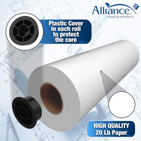 Alliance Wide Format Paper 30" x 650’ Rolls Bond Engineering 92 Bright 20lb - 2 Rolls Per Carton with 3" Core in Kuwait