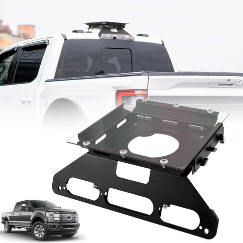 حامل كابينة TOPOWN بدون حفر لـ Starlink Mini لـ Ford F150 (2015+) مع غطاء، حامل شاحنة لـ Starlink Mini لـ F250-F550 (2017+)، أقدام دعم لجسم الألومنيوم (براءة الاختراع الأمريكية 30/008,384) in Kuwait