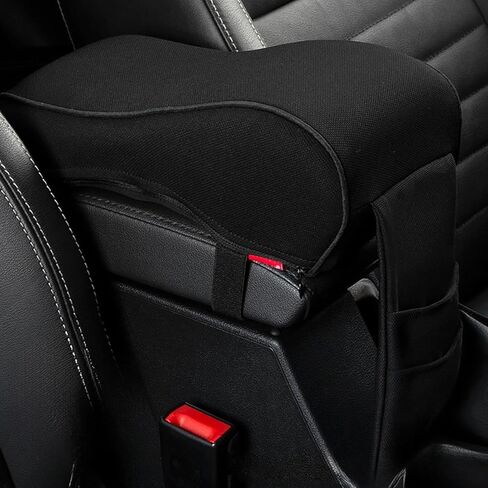 Car Armrest Cushion,EGBANG Auto Center Console Armrest Pillow, Memory Foam Car Armrest Console with Phone Holder Storage Pockets Universal Fit for Most Car (Black) in Saudi Arabia