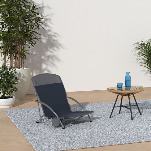 Pacific Pass Lightweight Camp and Beach Chair w/ Built-In Cup Holder, Includes Carry Bag in Saudi Arabia