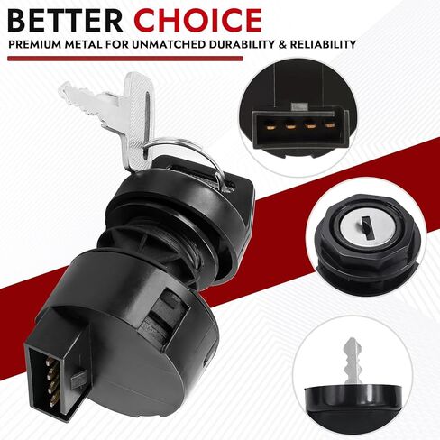 4 Pin Ignition Key Switch Compatible with Polaris Sportsman 700 600 500 400 335 Magnum 325 Ranger 425 Xpedition 425 325 Trail Boss 330 Trailblazer 250 Xplorer Scrambler # 4110264 4012163 in Kuwait