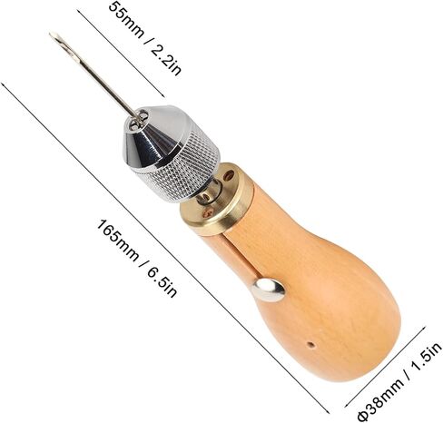 Sewing Awl Kit - Speedy Stitcher Leather Sewing Kit with Hand Stitcher,2PCS Needles,Waxed Thread,Screwdriver for Leather Canvas Oxford Thick Fabric, Shoes, Bags,Tarp Stitching Material in Kuwait