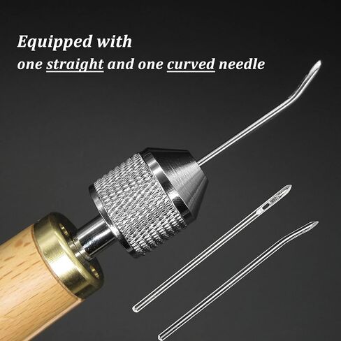 Sewing Awl Kit - Speedy Stitcher Leather Sewing Kit with Hand Stitcher,2PCS Needles,Waxed Thread,Screwdriver for Leather Canvas Oxford Thick Fabric, Shoes, Bags,Tarp Stitching Material in Kuwait