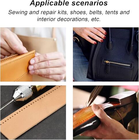 Sewing Awl Kit - Speedy Stitcher Leather Sewing Kit with Hand Stitcher,2PCS Needles,Waxed Thread,Screwdriver for Leather Canvas Oxford Thick Fabric, Shoes, Bags,Tarp Stitching Material in Kuwait