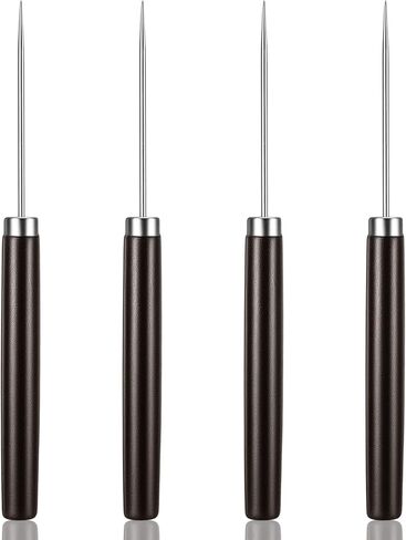 4 Pcs Leather Sewing Awl Tool, Scratch Awl Tool with Wooden Handle for Punching, Stitching & Marking, Heavy Duty Leather Awls for Shoe Repair & DIY Craft in Kuwait