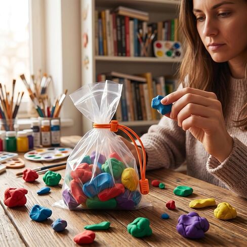 11 PCS Elasticity Clay Bag Ties, Adjustable Pottery Clay Bag Ties, Adjustable Ceramic Pottery Tool Strap, Studio Tie Accessories Closure and Organization for Sculpting Enthusiasts, Artists(11 Colors) in Kuwait