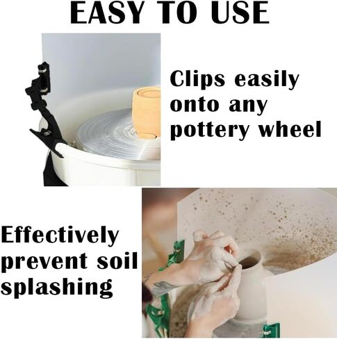 Zheeyee Clay Screen for Pottery Tool 34x9 Inch Ceramic Splash Protection Shield with Self Adhesive Dots Plastic Board and Telescopic Sponge Stick, Anti-Splash Embryos Shield for Pottery Wheel Machine in Kuwait