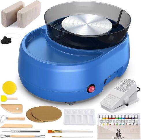 6 inch Home Pottery Wheel for Pottery Craft - Complete Pottery Kit for Beginners, Two-Way Rotation, 2.2lb Air Dry Clay, Arts and Crafts Sculpting Tools, Craft Gifts in Kuwait