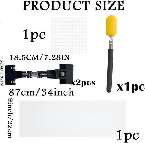 Zheeyee Clay Screen for Pottery Tool 34x9 Inch Ceramic Splash Protection Shield with Self Adhesive Dots Plastic Board and Telescopic Sponge Stick, Anti-Splash Embryos Shield for Pottery Wheel Machine in Kuwait
