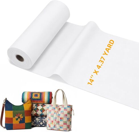 BrightRow Double Sided Fusible Foam Stabilizer Soft Foam Stabilizer Iron on Non-Woven Fusible Interfacing for Bags Purse Making Machine Embroidery Hand Sewing Quilting Crafting(14'' X 4.36 yd) in Kuwait