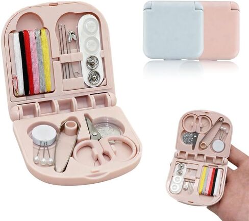 Reroon 2 Pack Mini Travel Sewing Kit for Adult & Kid | Portable Sewing Box Kit Bulk | Small Emergency Repair Set with Thread Scissors Needle for Travel, Beginner DIY Handcraft | Black in Kuwait
