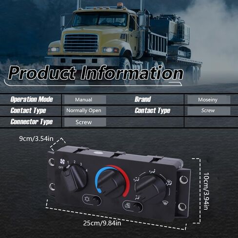 مفتاح وحدة التحكم في المناخ لسخان مكيف الهواء FIT 2008-2018 Mack CHU612 CHU613 CXU612 CXU613 CXU614، مجموعة التحكم HVAC، يستبدل 70826280 25110700 21169150 in Kuwait