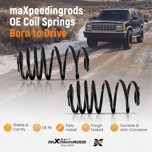 زنبرك ملف maxpeedingrods CC501 لسيارة Chevy Malibu Chevelle 1967-1972 Buick Skylark Special Oldsmobile Cutlass F85 Pontiac Grand Prix LeMans Tempest 1967-1970، مجموعة زنبركية لفائف التعليق الخلفي قطعتان in Kuwait