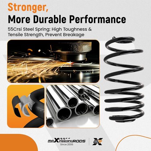 زنبرك ملف maxpeedingrods CC501 لسيارة Chevy Malibu Chevelle 1967-1972 Buick Skylark Special Oldsmobile Cutlass F85 Pontiac Grand Prix LeMans Tempest 1967-1970، مجموعة زنبركية لفائف التعليق الخلفي قطعتان in Kuwait